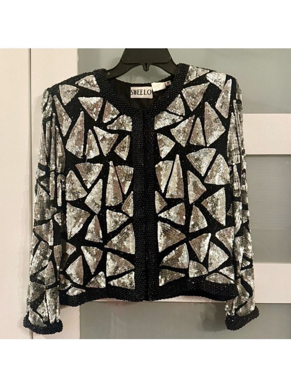 SWEELO vintage silk beaded and sequin top